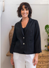 SEE SAW BLACK LINEN RELAXED BLAZER