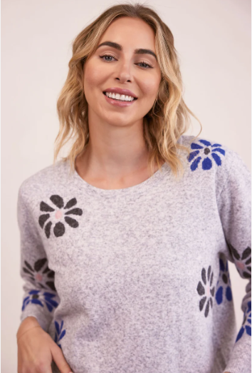 SEE SAW KALEIDO WOOL FLOWER SWEATER