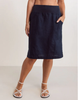 SEE SAW LINEN RIB WAIST SKIRT NAVY