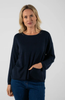 SEE SAW WOOL BLEND 2 POCKET SWEATER NAVY
