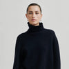 SECOND FEMALE ALPHA  HIGH NECK KNIT NIGHT  SKY