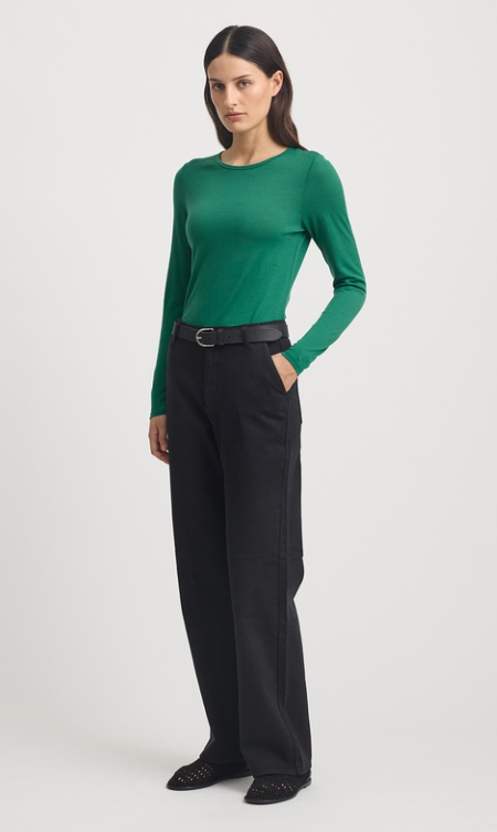 TOORALLI CREW MERINO TEE LUSH GREEN