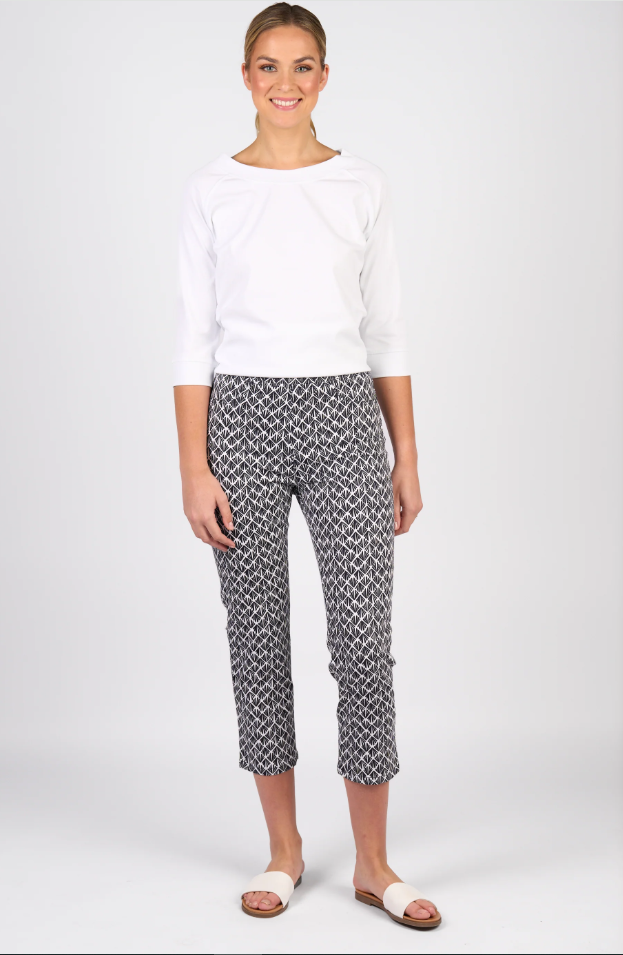 VASSALLI FAN PRINT 7/8 PULL ON PANT