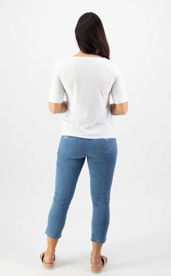VASSALLI BOAT NECK TOP WHITE