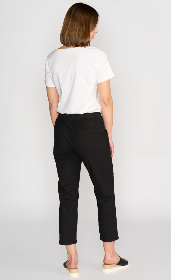 VASSALLI 7/8 BLACK COTTON PANTS