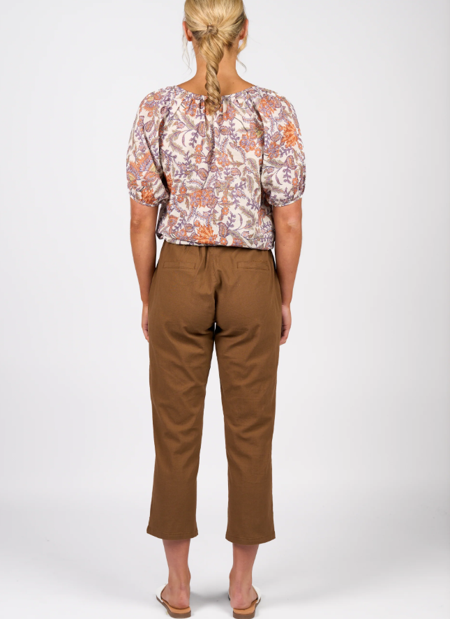 VASSALLI 7/8 COTTON PANT PECAN