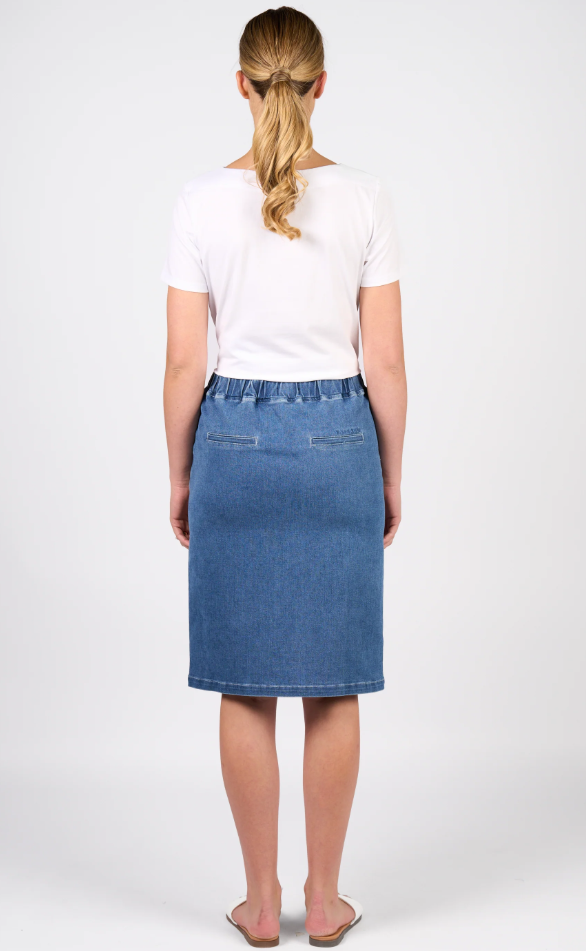 VASSALLI PULL ON DENIM SKIRT