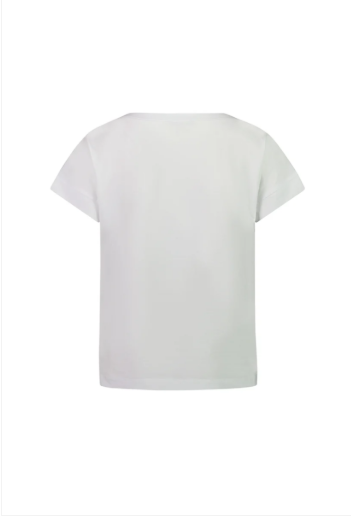 VASSALLI DROP SLEEVE STEPPED HEM TEE WHITE