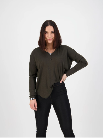 VASSALLI SKINNY LEG FULL LENGTH CONRAST STITCH DENIM PULL ON BLACK