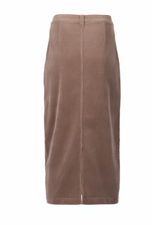 VASSALLI TAUPE CORD SKIRT MID LENGTH