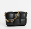 VESTIRSI MARGOT BLACK LEATHER WOVEN BAG