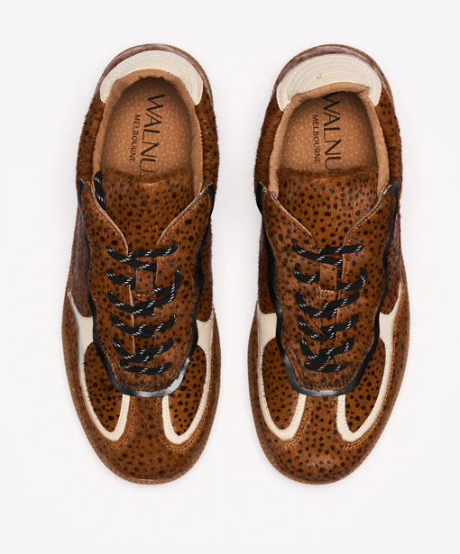 WALNUT FALLON LEATHER SHOES LEOPARD SPOT
