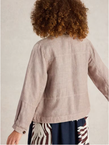 WHITE STUFF CAMILLE LINEN JACKET NATURAL