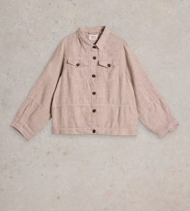 WHITE STUFF CAMILLE LINEN JACKET NATURAL