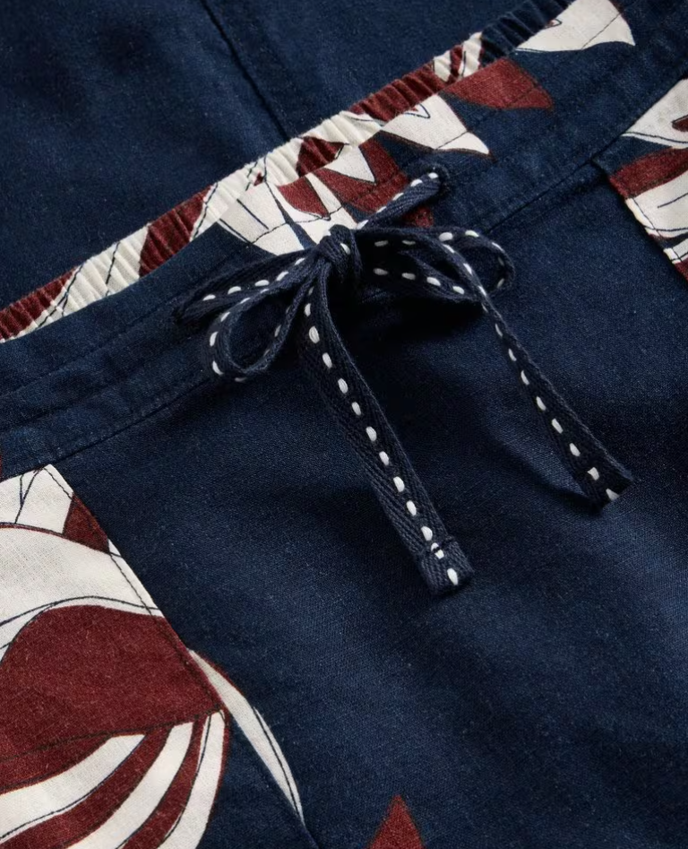 WHITE STUFF ELLE LINEN NAVY PRINT SKIRT