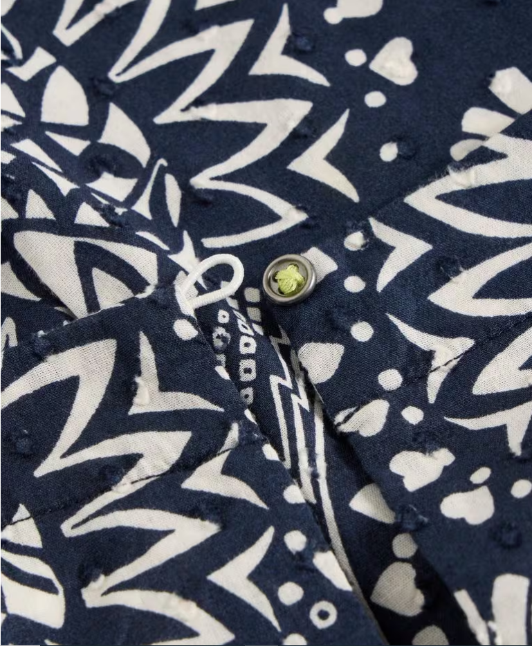 WHITE STUFF PARADISE COTTON TOP NAVY PRINT