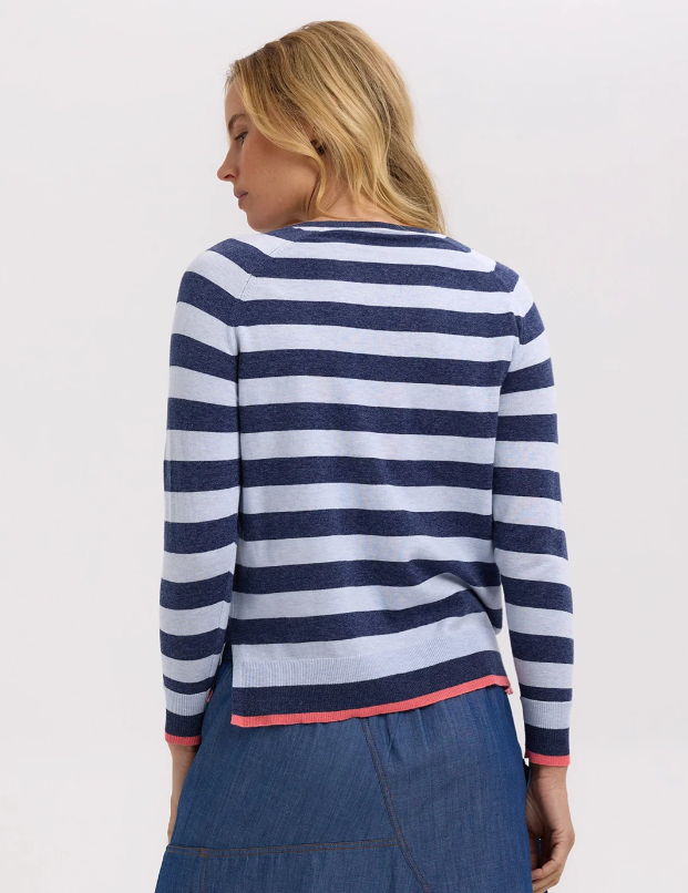 ZAKET & PLOVER STRIPE V KNIT DENIM