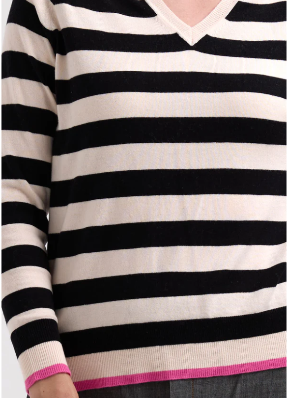 ZAKET & PLOVER ESSENTIAL STRIPE V KNIT SHELL
