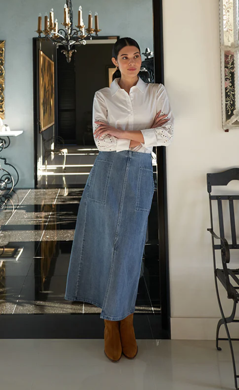 FOIL JEAN &TONIC DENIM SKIRT VINTAGE WASH