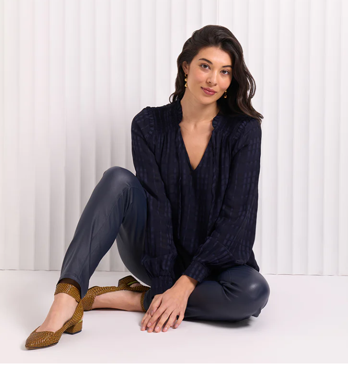 FOIL KNOTTING HILL BLOUSE MIDNIGHT