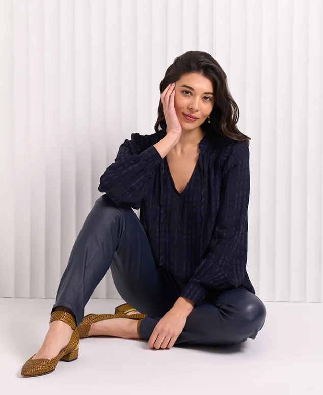 FOIL KNOTTING HILL BLOUSE MIDNIGHT