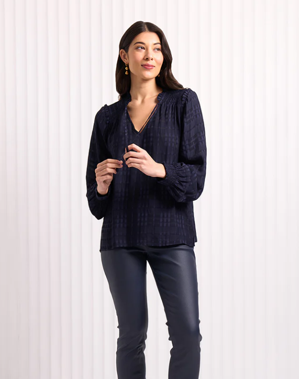 FOIL KNOTTING HILL BLOUSE MIDNIGHT