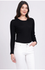 FOIL RIB IT  MERINO TOP BLACK