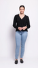 FOIL TOP BIRD CARDIGAN BLACK